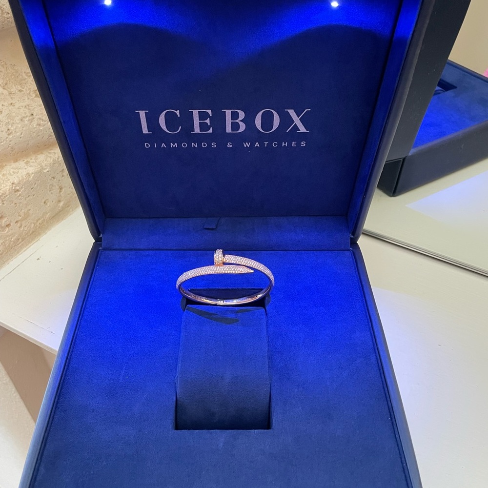 14k Rose Gold and Diamond Nail Bracelet  Icebox Juste Un Clou
